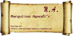 Margulies Agenór névjegykártya